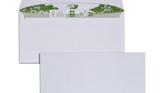 3821/ERADLSF-90G<br>Enveloppe extra blanche 100% Recyclé DL – 110x220mm – Sans Fenêtre