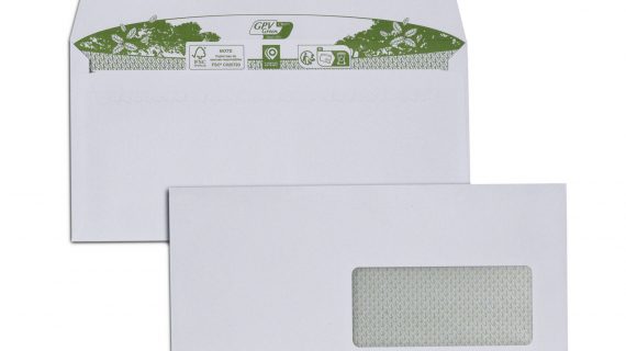 3822/ERADLAF-90G<br>Enveloppe extra blanche 100% Recyclé DL – 110x220mm – Avec Fenêtre