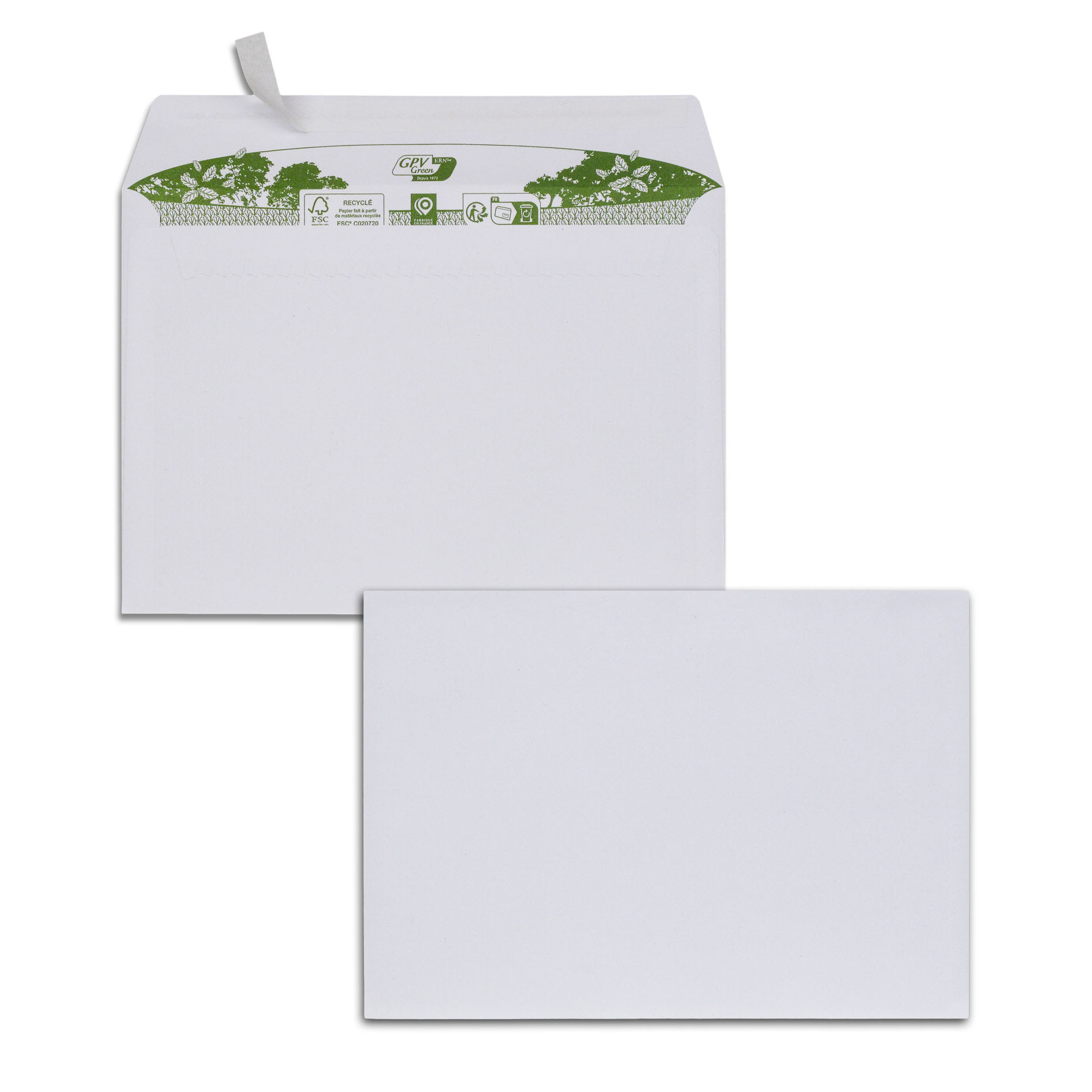 Enveloppe blanche 100% recyclée C5 sans fenêtre