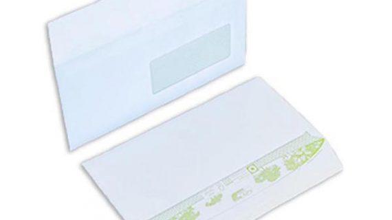 ERADLAF-90G<br>Enveloppe blanche 100% Recyclé DL – 110x220mm – Avec Fenêtre