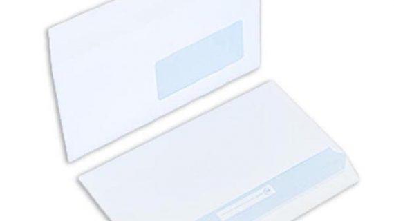 ES45F110-80G<br>Enveloppe blanche DL – 110x220mm – Avec Fenêtre