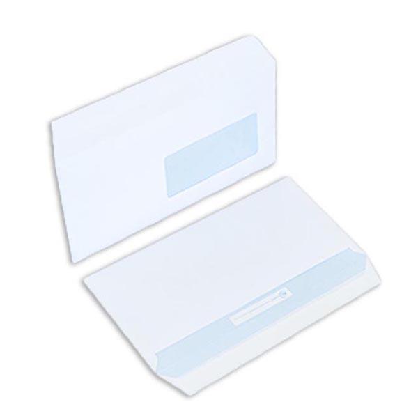 La Couronne Enveloppe extra-blanche Premium DL 110 x 220 mm90g avec fenêtre  45 x 100mm fermeture bande auto-adhésive - Boîte de 500 - Enveloppes à  fenêtre