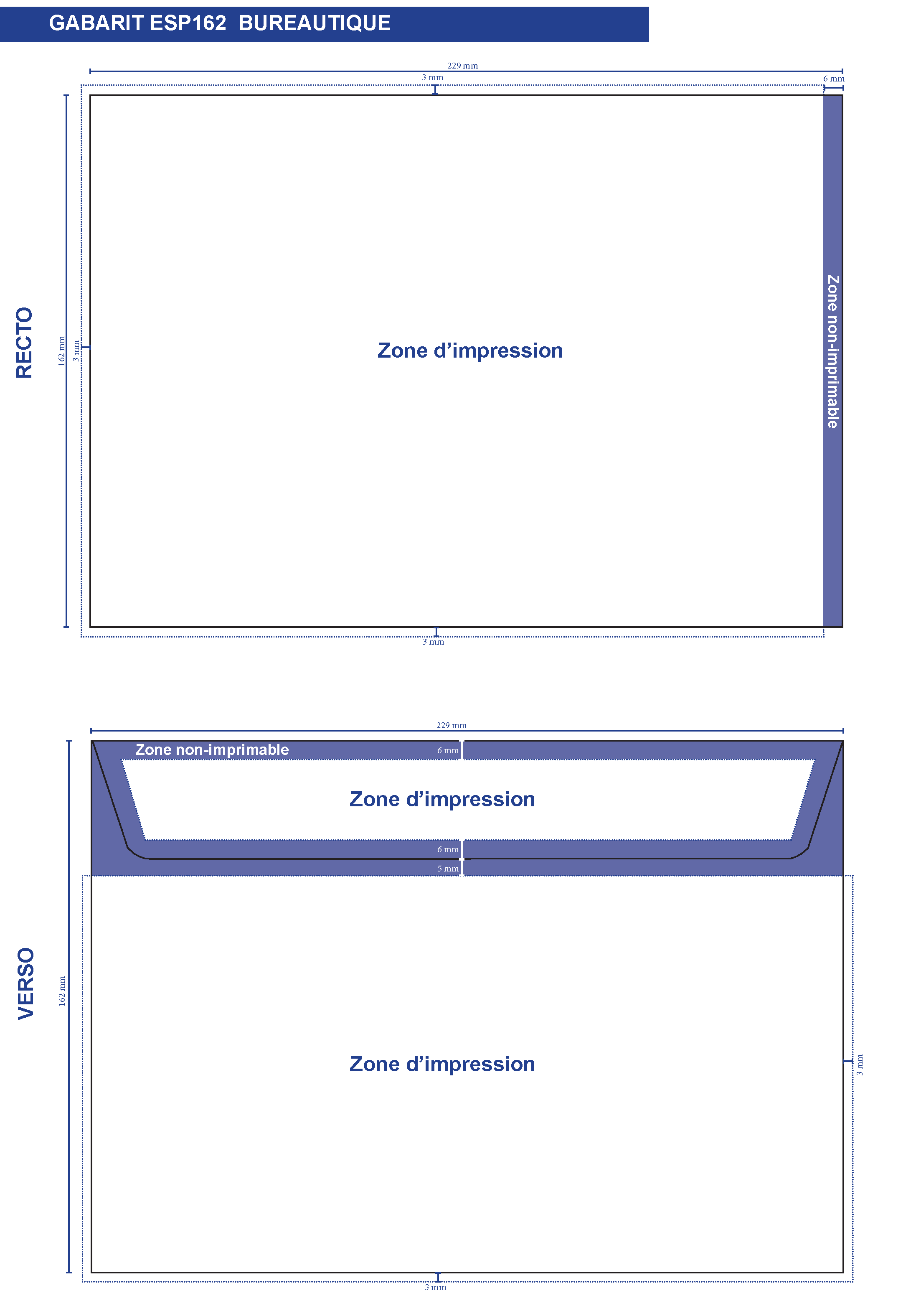 Enveloppe blanche La Couronne - format C5 - 229 x 162 mm - sans
